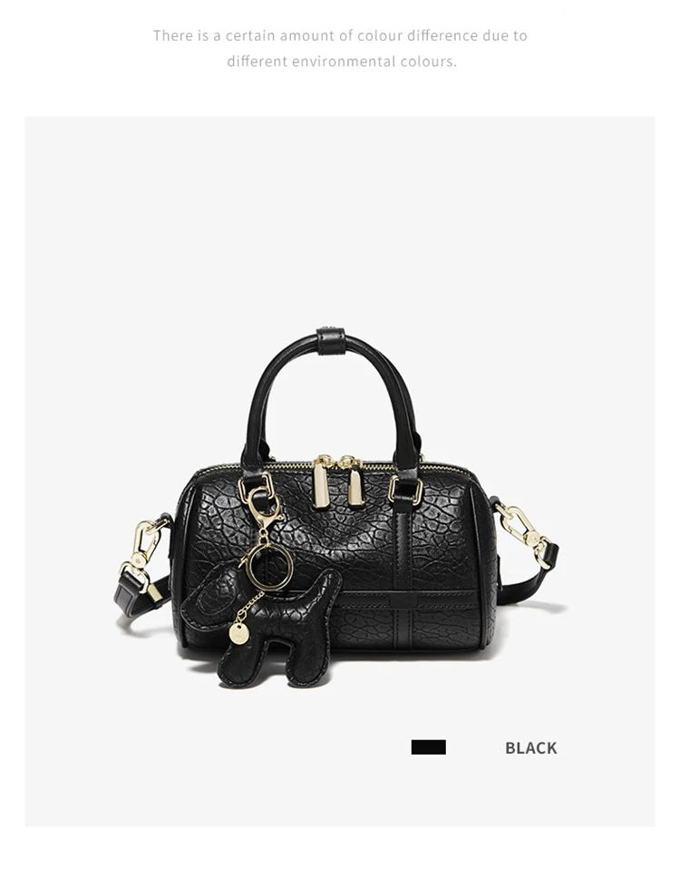 FOXER 2026 New Women's Handbag Fashion Barrel Bag Textured Cowhide Leather Lady Crossbody Bag Casual Commuter Shoulder Purse