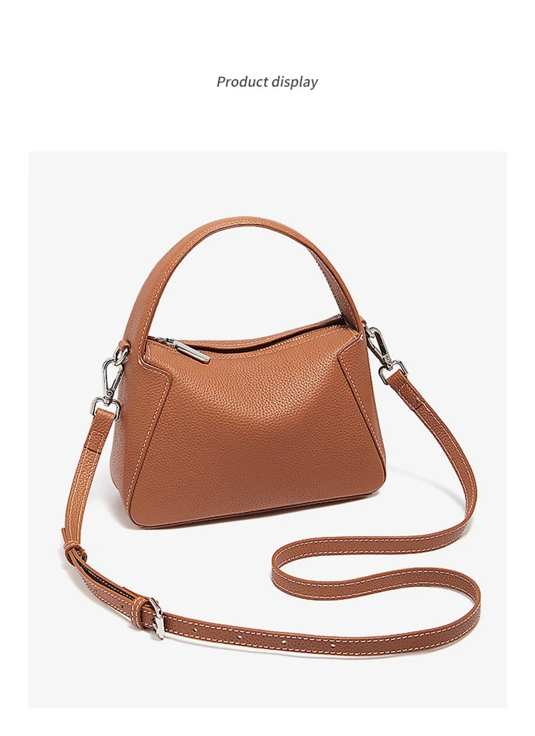 FOXER Lady's Handbag Cow Leather Shoulder Bag Small Size Crossbody Minimalist Style Bag Commute Work High Quality
