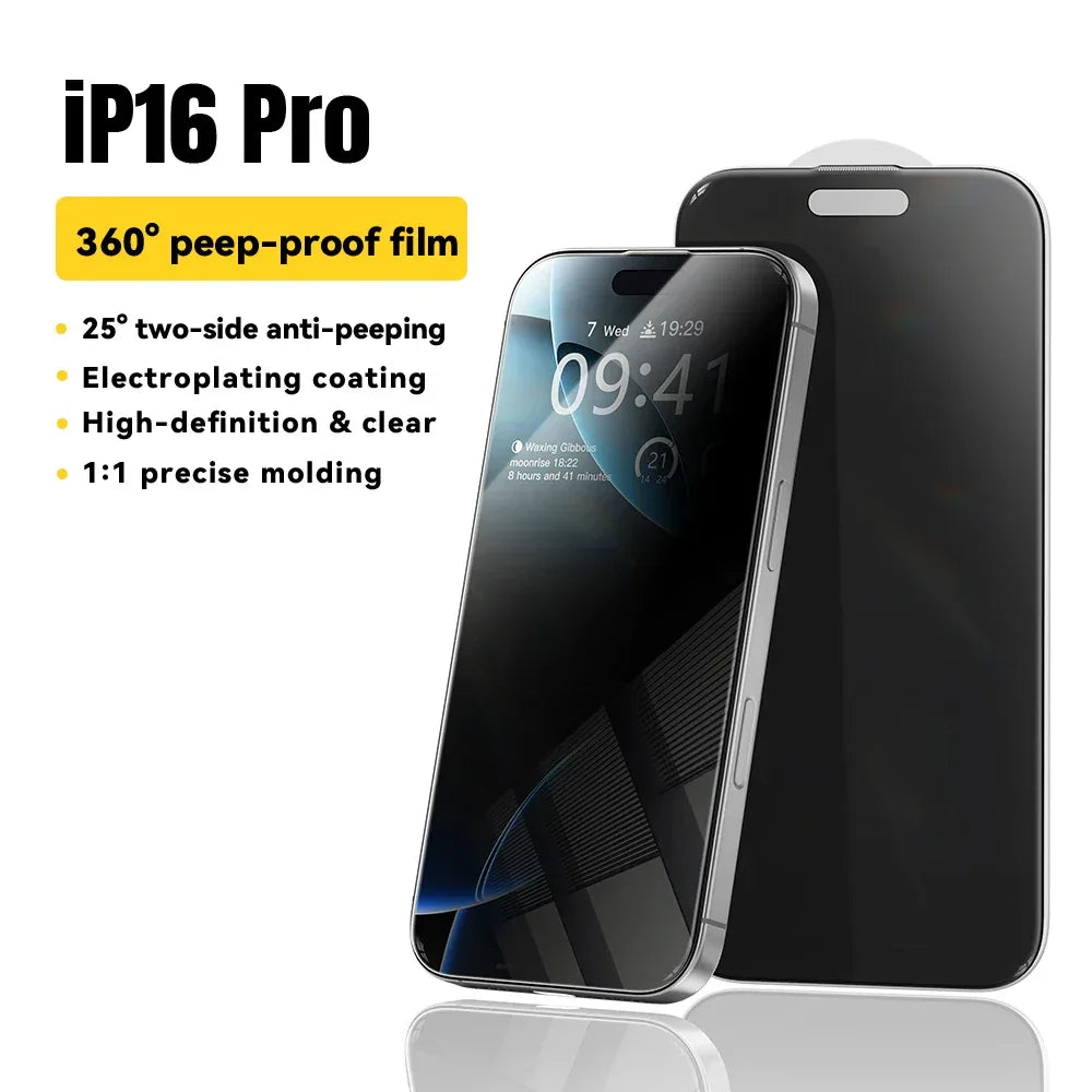 Essager 2Pcs Anti-Peeping Glass for iPhone 16, 15, 14, and 13 Pro Max Plus - ShopHub