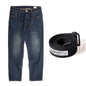 Maden Men's Vintage 11.5oz Denim Washed Straight Jeans