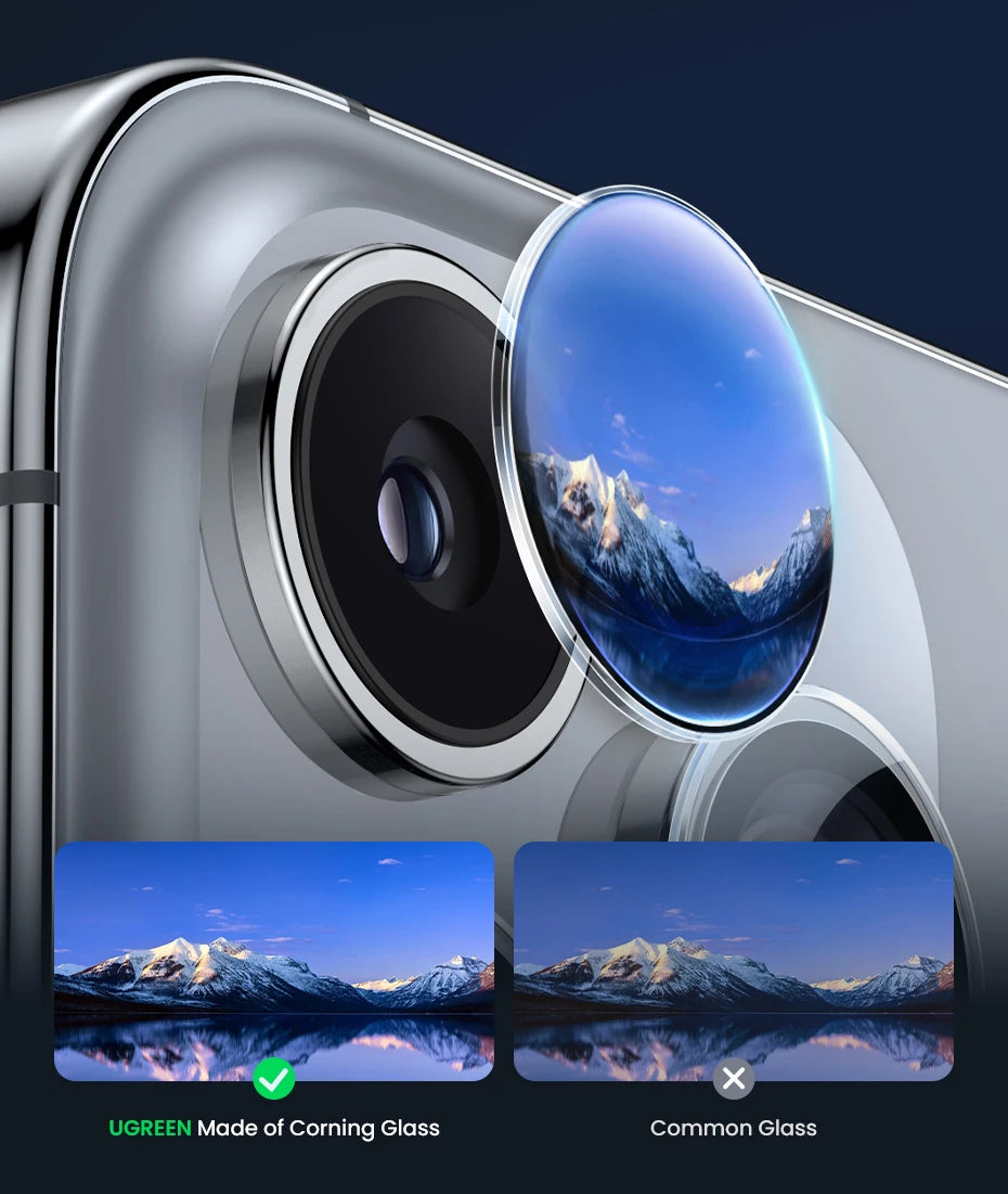 UGREEN Camera Lens Protector for iPhone 17 16 15 Pro Max Full Lens Glass for iPhone 15 Plus iPhone 17 Air 16 Protective Film