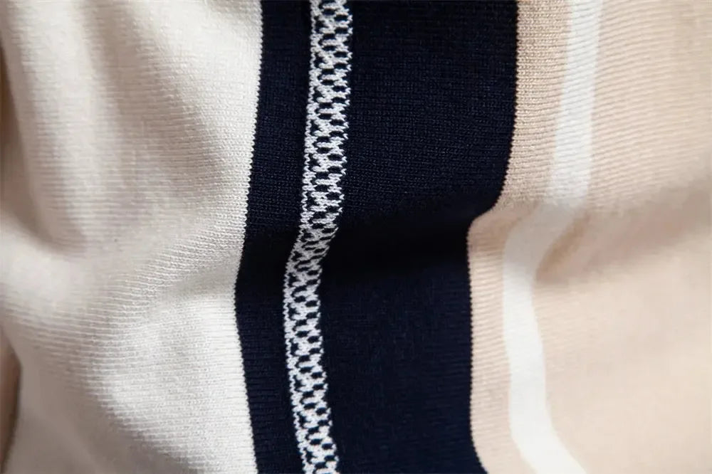 AIOPSON Men's Breathable Striped Polo Shirts - ShopHub