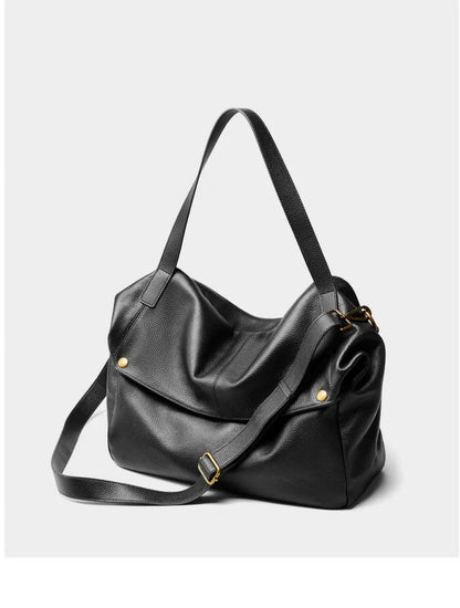 FOXER Genuine Leather Shoulder Bag for Women Large Capacity Handbag Female Casual Tote Bag Computer Bag Crossbody Purse as Gift