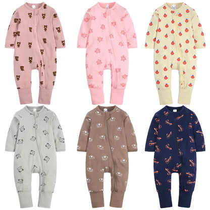 Kids Tales Storytime Cotton-Blend Double-Zip Baby Romper