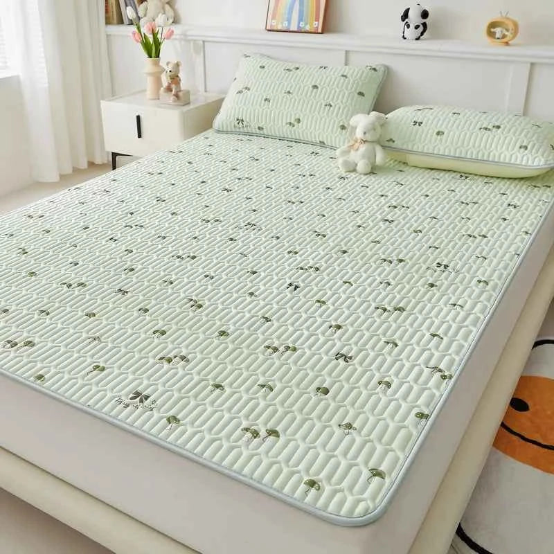Premium cooling silk mattress pad set by ShopHub NZ, designed for staying cool and comfortable on your bed during summer.