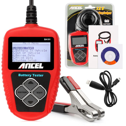 BA101 Car Battery Tester – 12V Load Analyzer (100–2000 CCA) Habicare