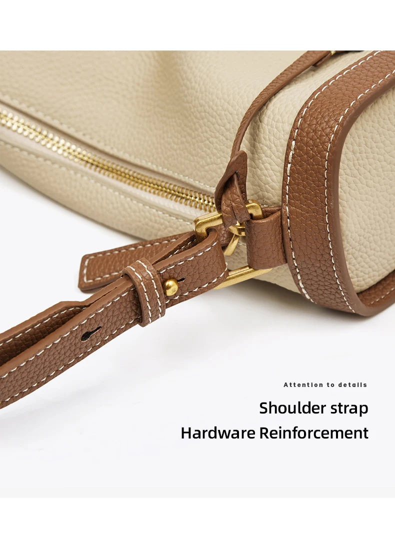 Women's Cowhide Leather Shoulder Bag Vintage Soft Messenger Handbag Fashion Crossbody Bags Female Underarm Bag DF900083S