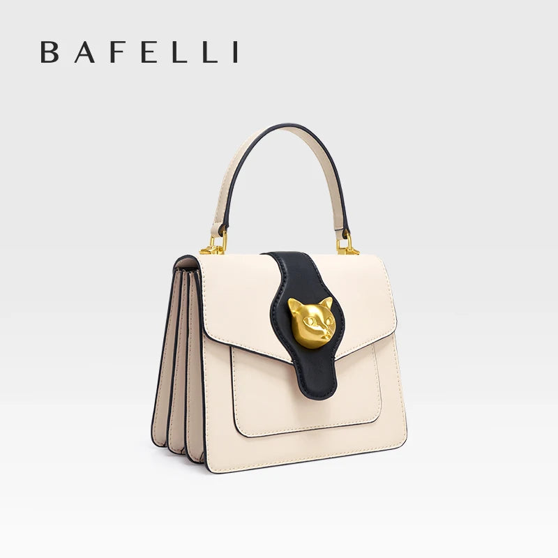 BAFELLI Cat Clasp Genuine Leather Doctor Bag