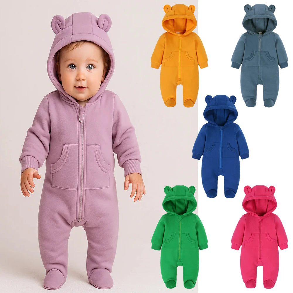Kids Tales Little Bear Cotton-Blend Zip Baby Romper