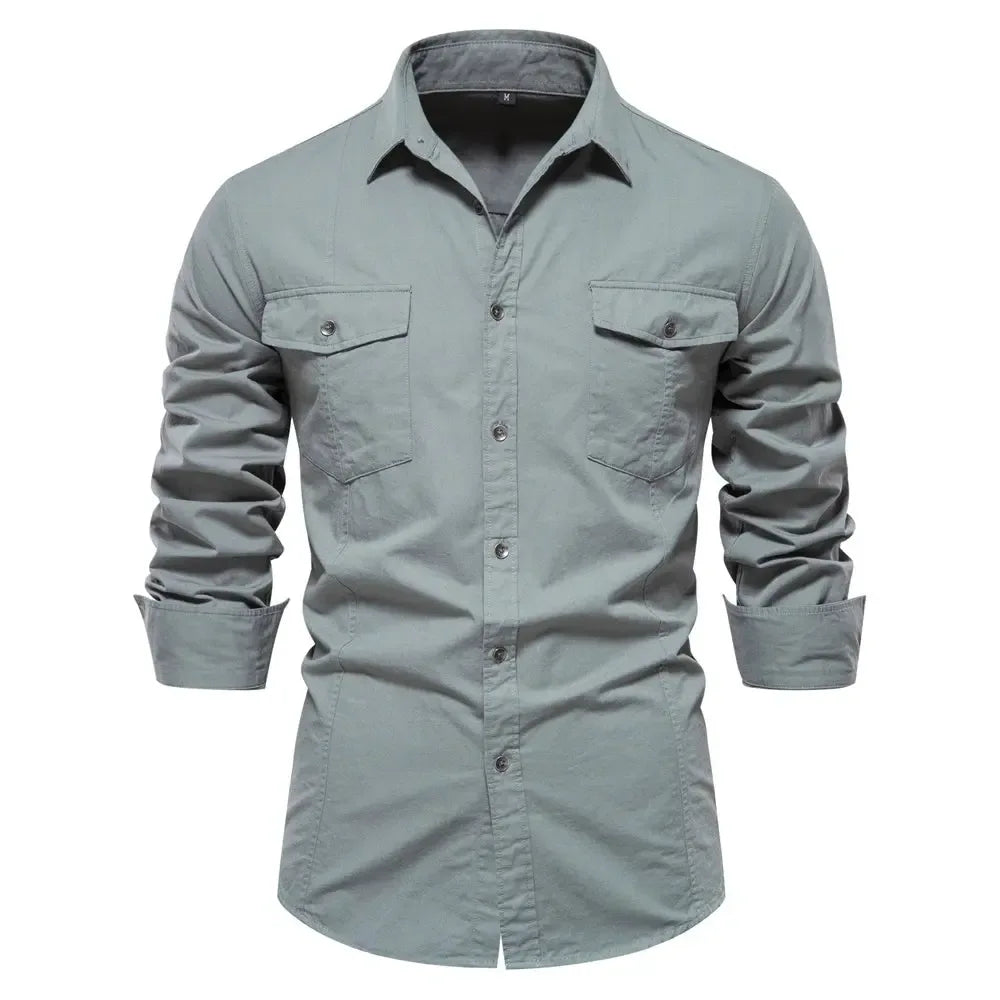 AIOPESON Military Style Pocket Shirts - ShopHub
