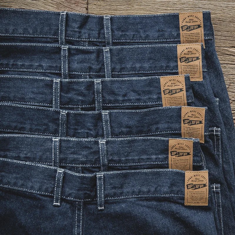 Maden Work Attire Retro Wide-leg Denim Jeans