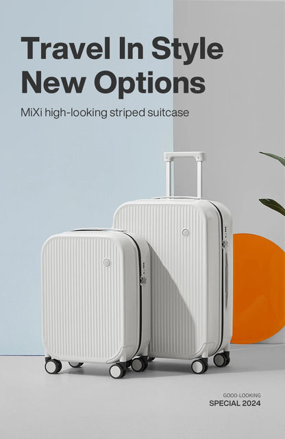 Mixi Striped Travel Luggage 16", 20", 24", and 26"