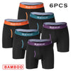 6 Pcs Bamboo Men's Underwear - Breathable Boxershorts with Opening, Plus Size Fashion Underwear