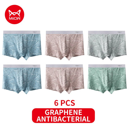 MiiOW 6Pcs Graphene Antibacterial Men's Underwear Boxershorts