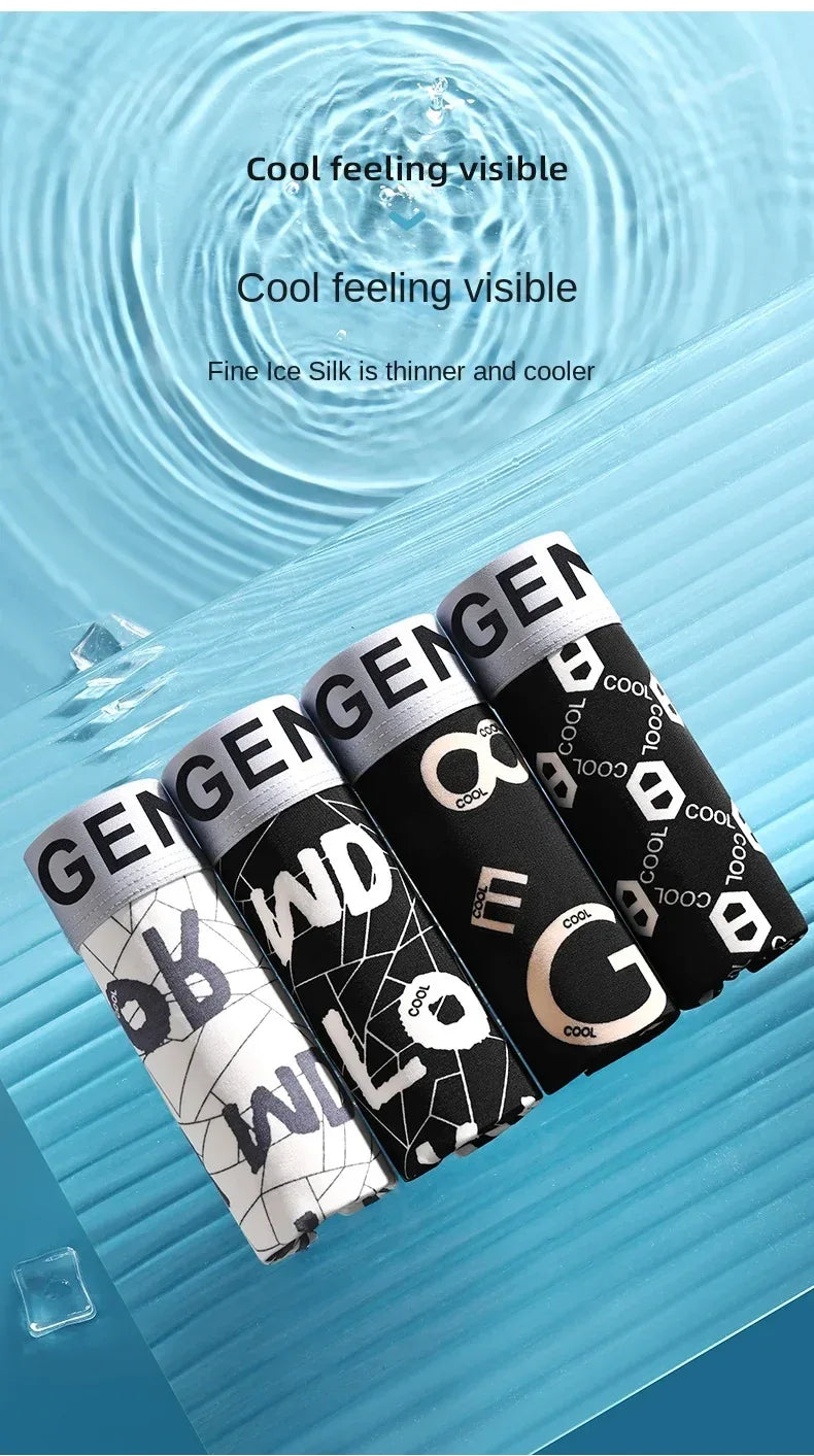 Men's Ice Silk Boxer Shorts - ShopHub