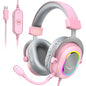 Fifine RGB Gaming Headset - Dynamic Over-Ear Headphones with 7.1 Surround Sound & Mic