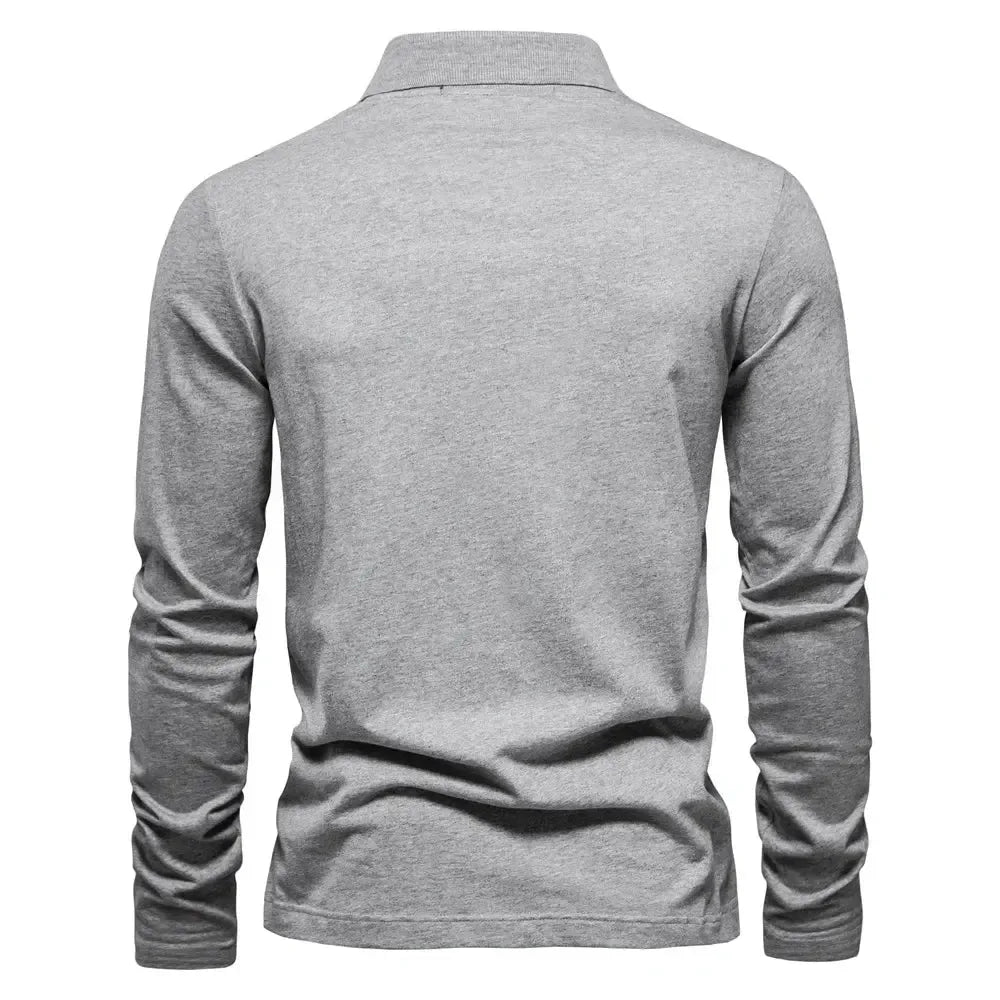 AIOPESON Long Sleeve Men's Polo Shirts - ShopHub