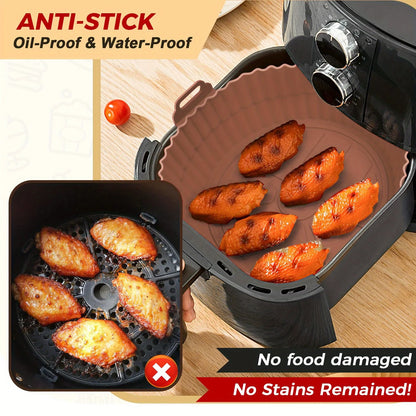 6PC Air Fryer Mats - 450°F Silicone Non-Stick Dual Texture