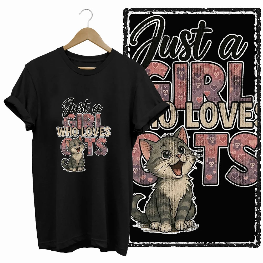 COOLMIND Black Cat Graphic T-Shirt | Women's 50-Design