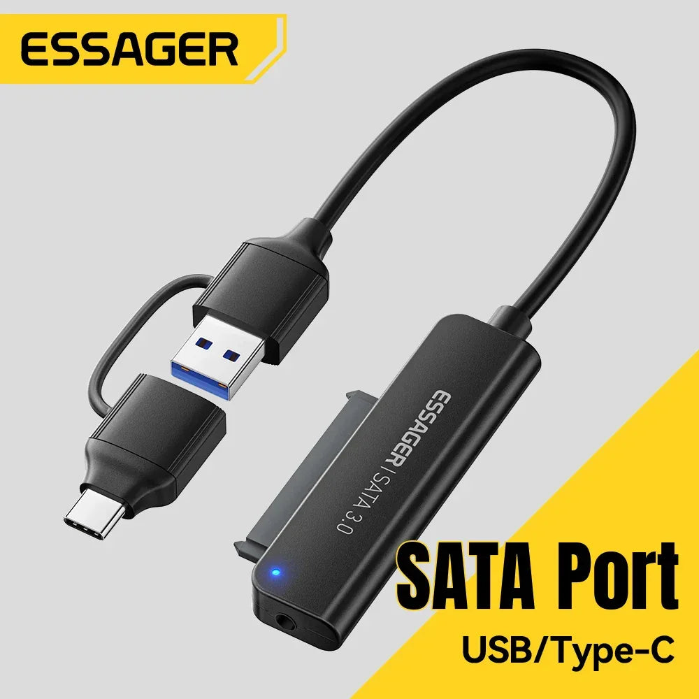 Essager 2 In 1 SATA to USB 3.0/Type-C Adapter - ShopHub