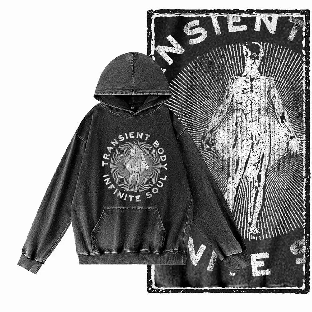 After Dark Acid-Washed Black Graphic Hoodie