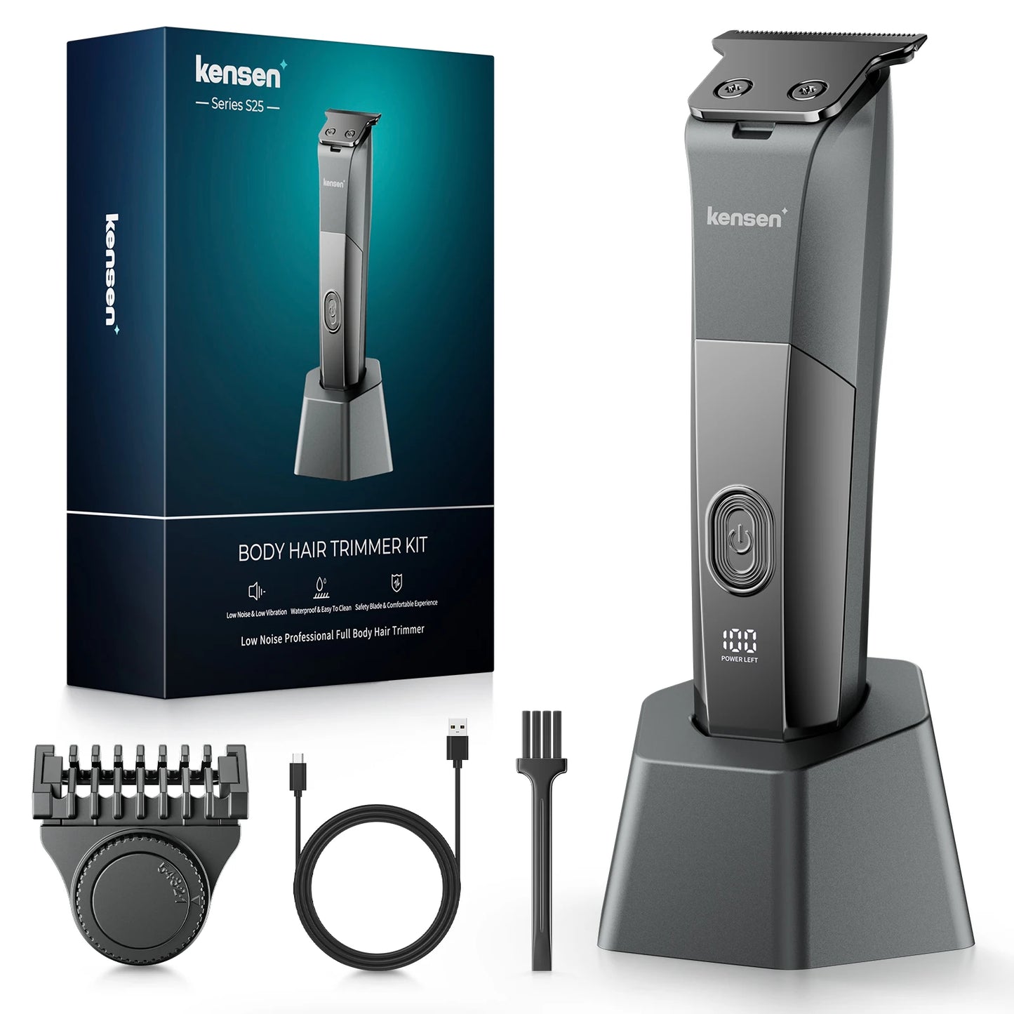 Kensen S25 Electric Trimmer - Adjustable Men's Razor Hair Cutting Machine and Beard Trimmer