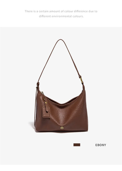 FOXER Genuine Leather Hobo Bag Lady Vintage Commuter Shoulder Bag Large Capacity Soft Leather Women Underarm Bag For Daily