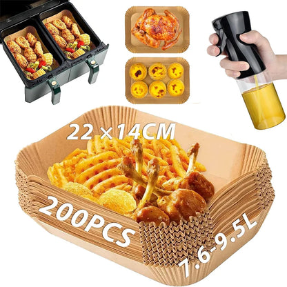 200 Pieces Non-Stick Baking Paper Sheets for Ninja Air Fryer & Foodi Dual