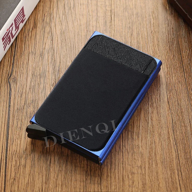 RFID Metal Wallet Double Card Case Pop Up Card Holder 12 Cards Automatic Aluminum Box Cardholder Smart Minimalist Walet for Men