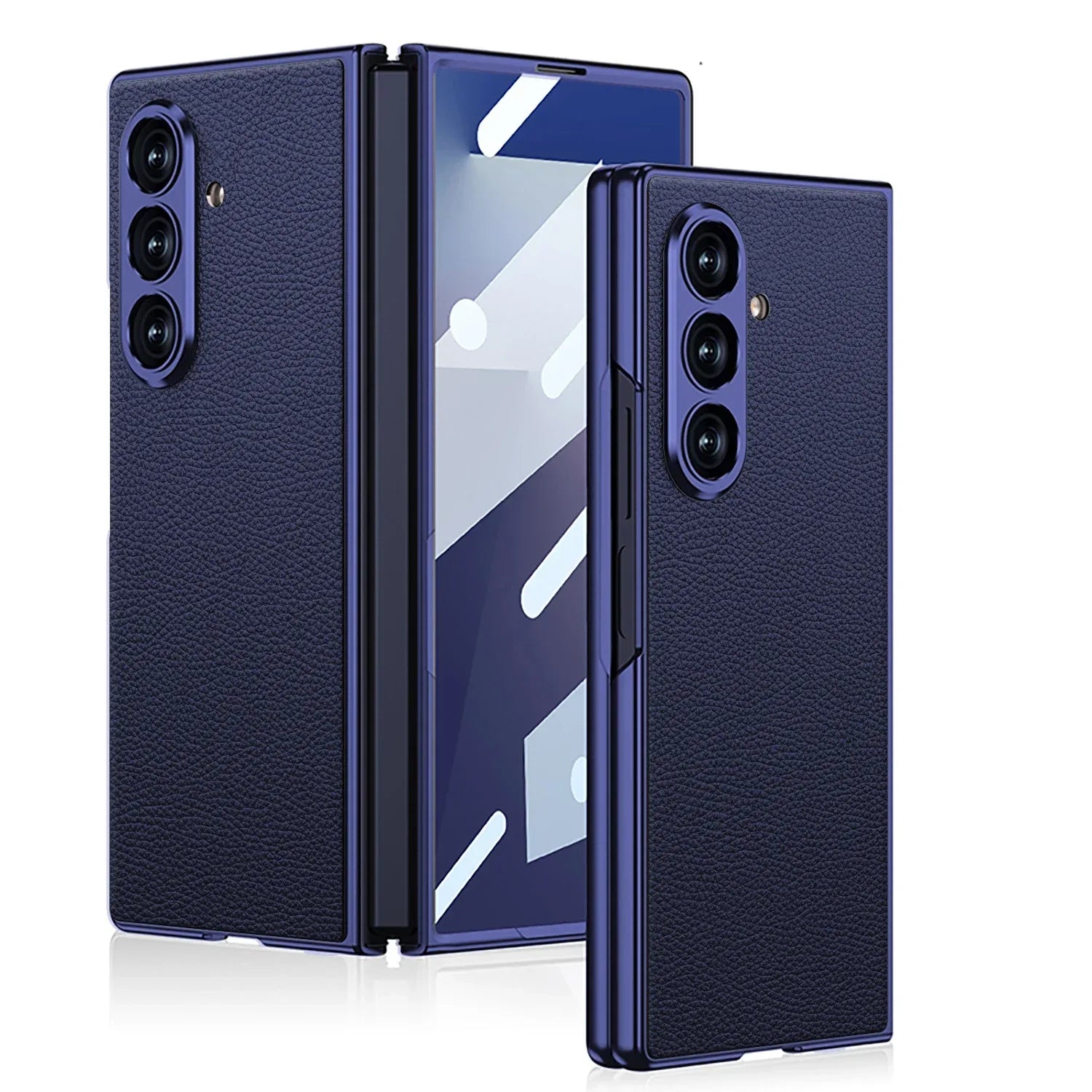 Luxury Plain PU Leather Case for Samsung Galaxy Z Fold 7 - ShopHub