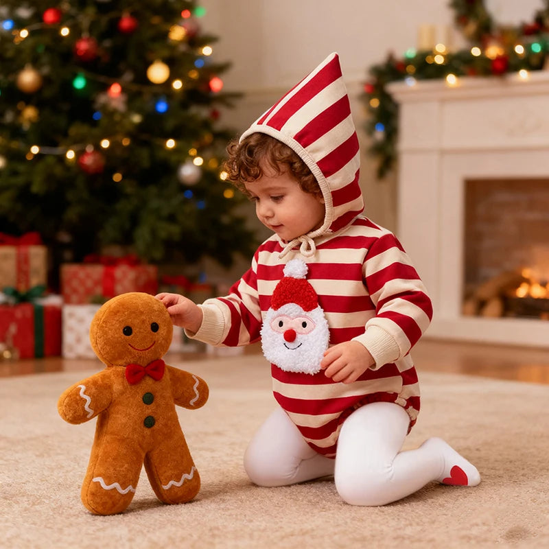 Kids Tales Little Noel Santa Embroidery Baby Romper
