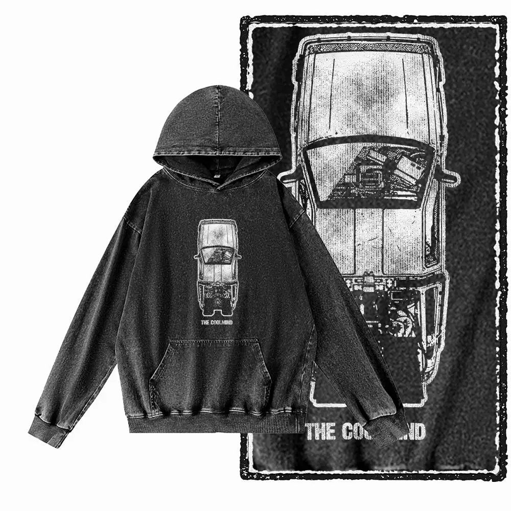 After Dark Acid-Washed Black Graphic Hoodie