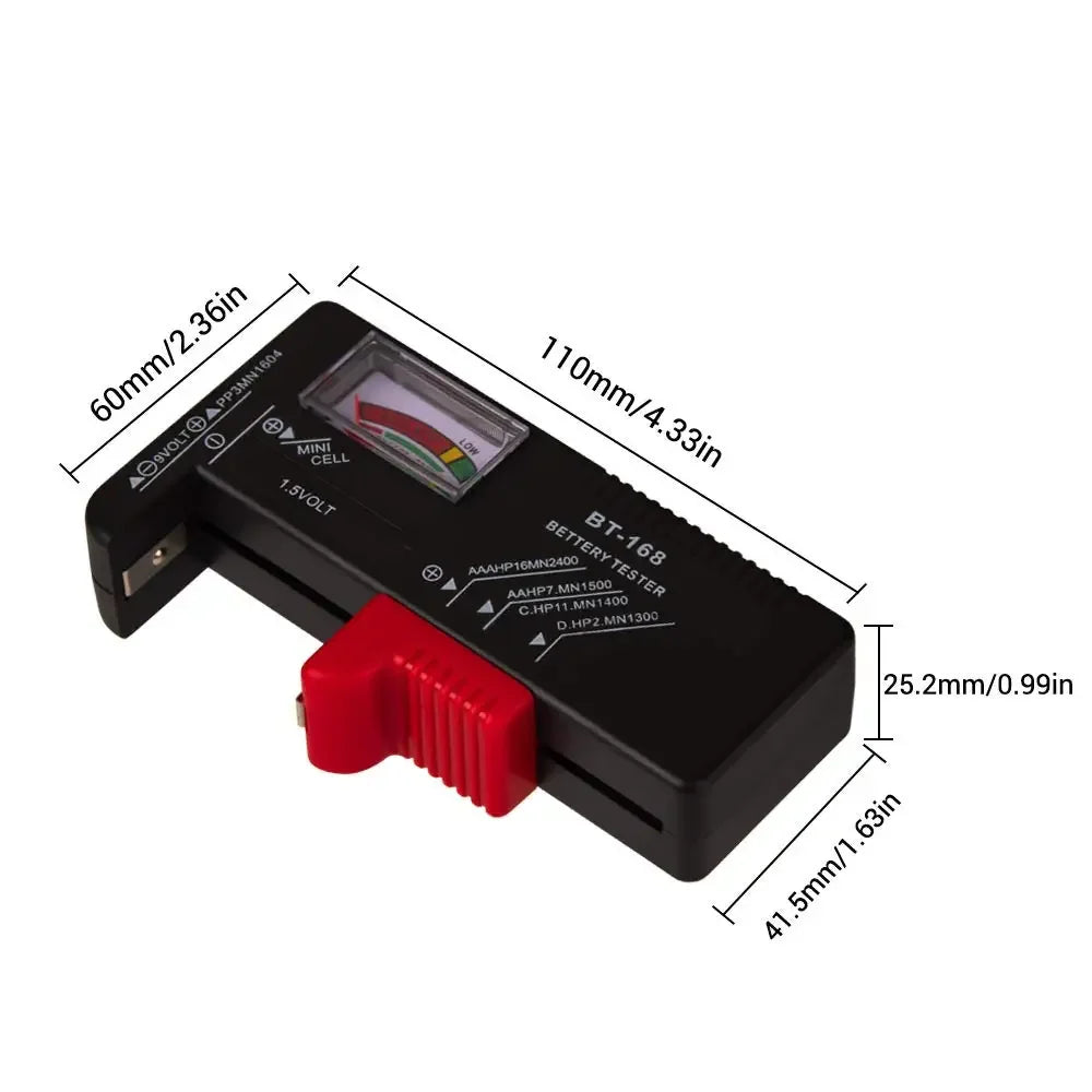 BT-168 Universal Battery Tester – AA/AAA/C/D/9V Button Cell Checker Habicare