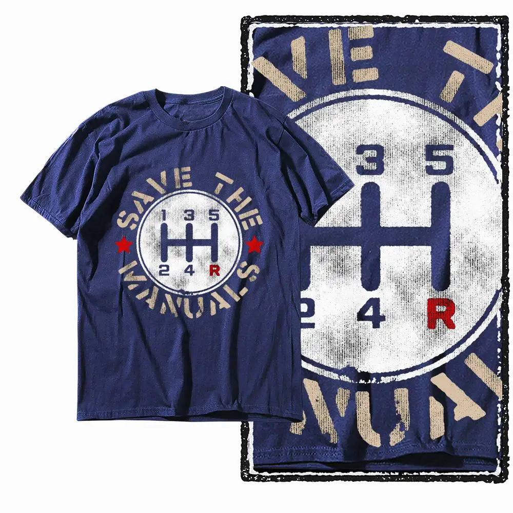 G11 NAVY Cotton Men's Big Size Car Theme Graphic T-shirt |  Streetwear Cool O-neck men's Tee Tshirt