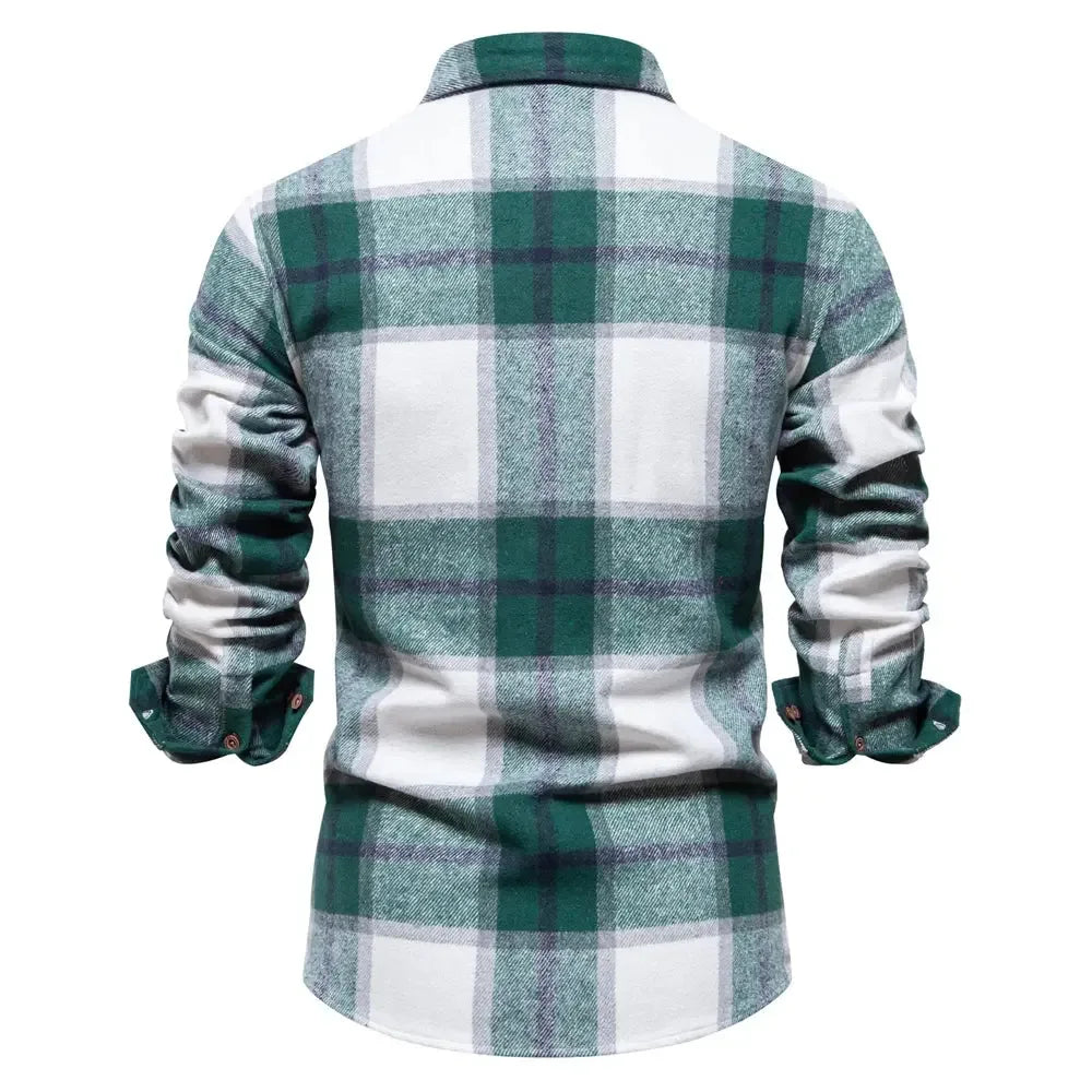 AIOPESON Thicken Plaid Shirts - ShopHub