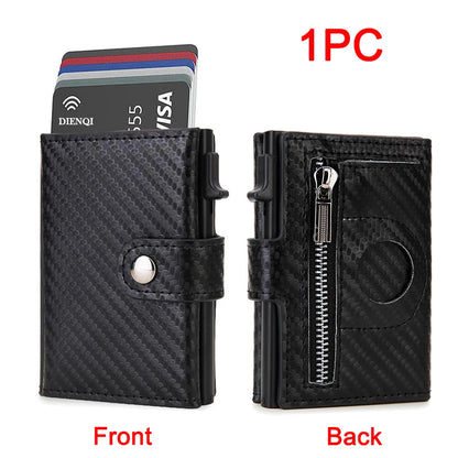 Carbon Fiber Rfid Blocking Mens Credit Card Holder Airtag Wallet