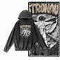 Cosmic Drift Space Graphic Acid-Washed Black Hoodie