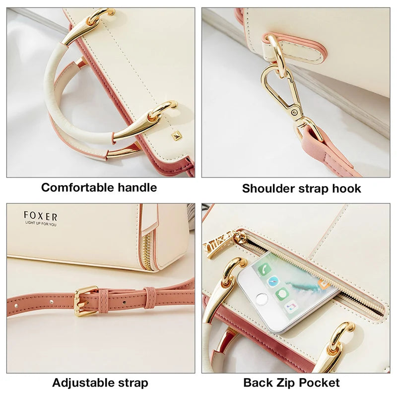 FOXER Split Leather Women's Shoulder Bag