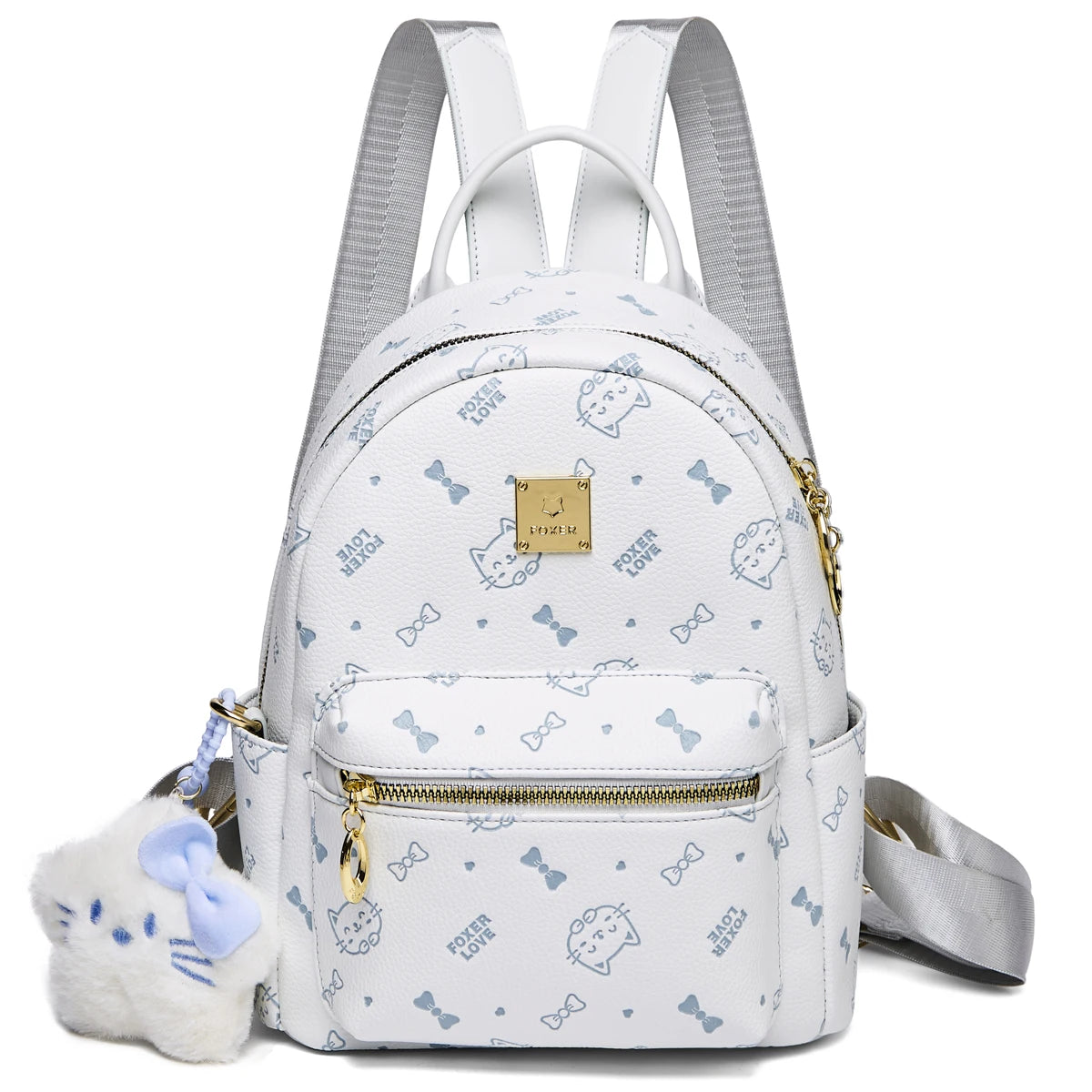 FOXER Brand PVC Leather Backpack Cute Embossing 2026 New Design Large Capacity School Bag Women's Fashion Travel Bags