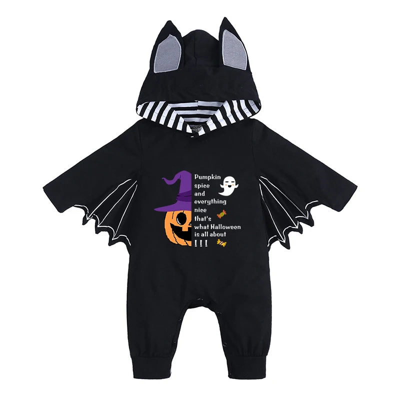 Kids Tales Batty Boo Cotton-Blend Halloween Baby Romper