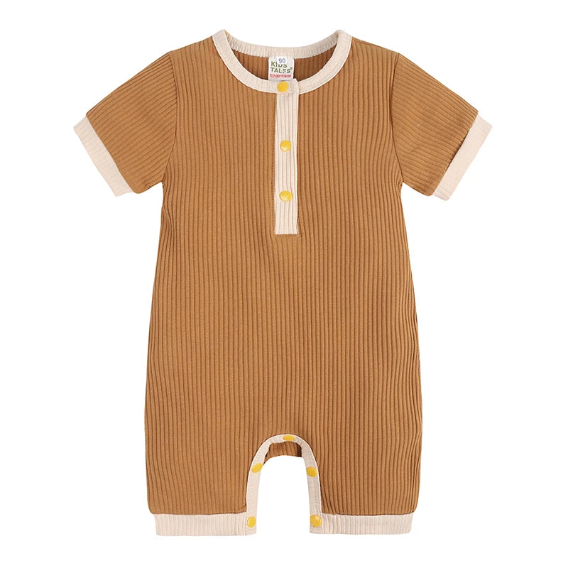 Kids Tales Little Everyday Ribbed Cotton-Blend Baby Romper