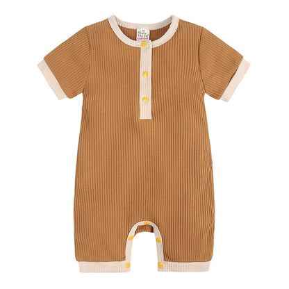 Kids Tales Little Everyday Ribbed Cotton-Blend Baby Romper