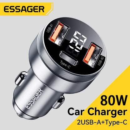 Essager 80W Car Charger USB Type C PD Fast Charging