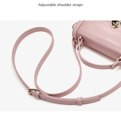 FOXER Chic Luxury Shoulder Bag for Women PU Leather Pink Top‑handle Handbag Fashion Ladies Crossbody Purse for Daily Dating