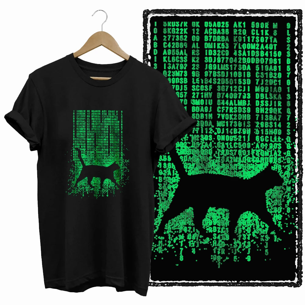 COOLMIND Black Cat Graphic Cotton T-Shirt | Women's Design Collection