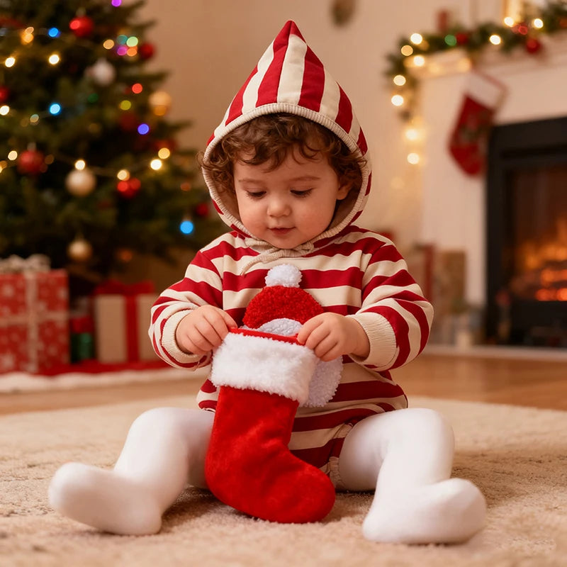 Kids Tales Little Noel Santa Embroidery Baby Romper