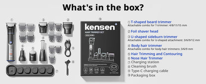 Kensen S38 Electric Hair Trimmer for Men 6 in 1 Body Hair Shaver
