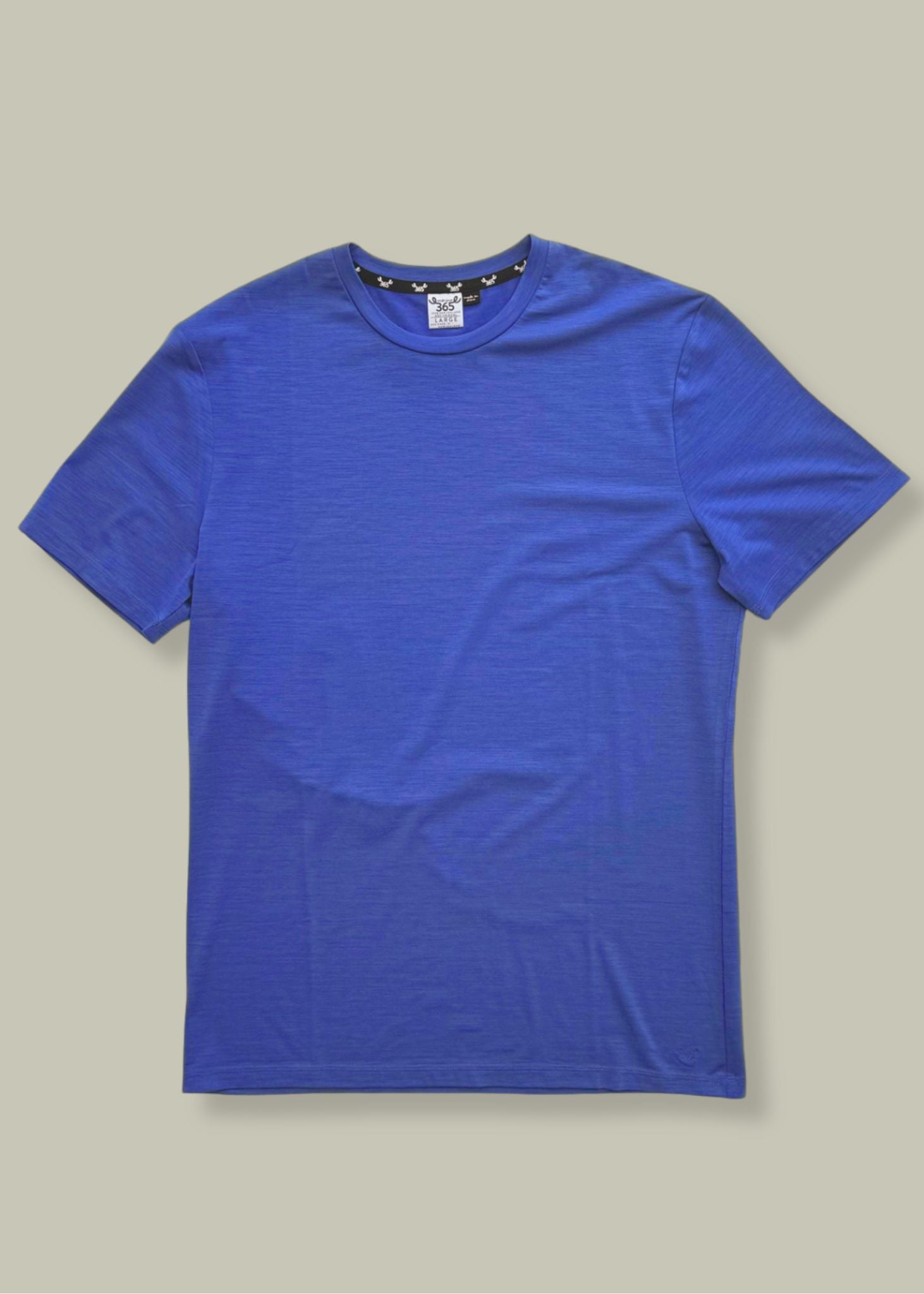 Men’s Crew Short Sleeve T-shirt – Merino Blend 180gsm, Sapphire Blue Merino 365 NZ