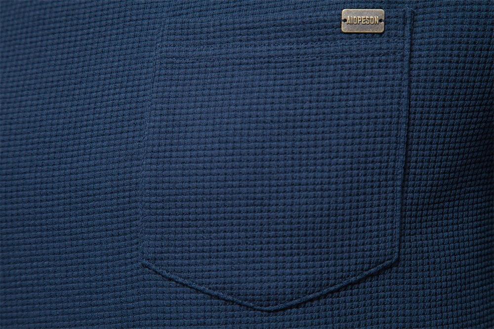 AIOPESON Men's Waffle Cotton Long Sleeve Shirts - ShopHub