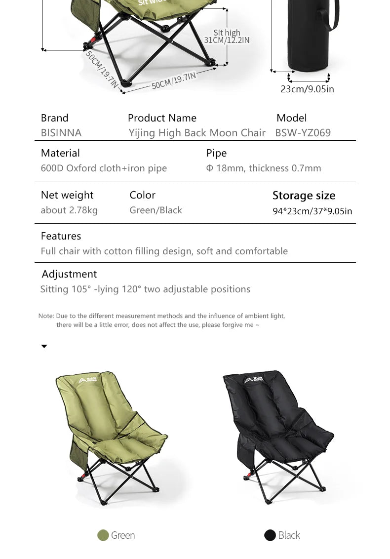 BISINNA Portable Camping Moon Chair